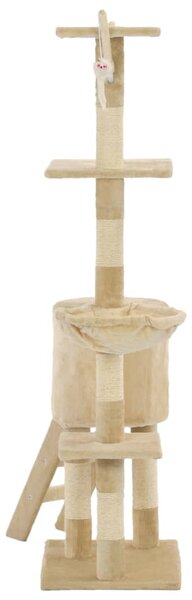Škrabadlo pro kočky se sisalovými sloupky 138 cm béžové 170580