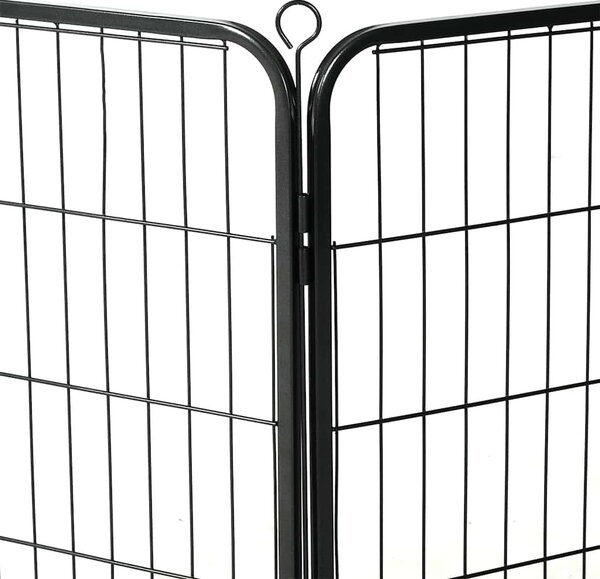Ohrádka pro psy 8 panelů ocelová 60 x 80 cm černá 170572