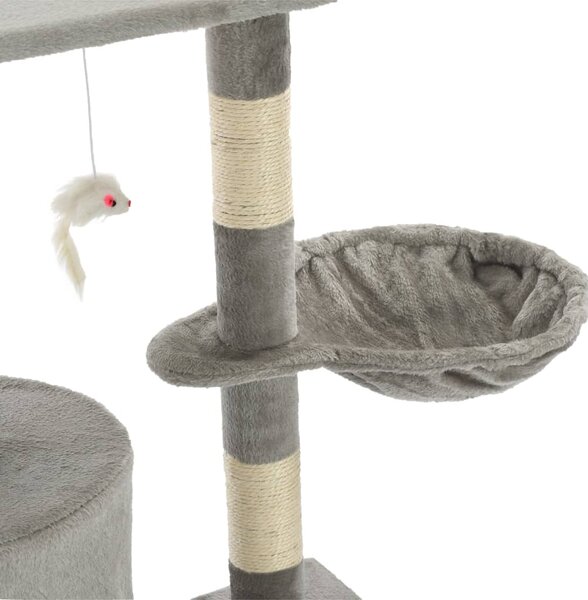 Škrabadlo pro kočky se sisalovými sloupky 138 cm šedé 170578