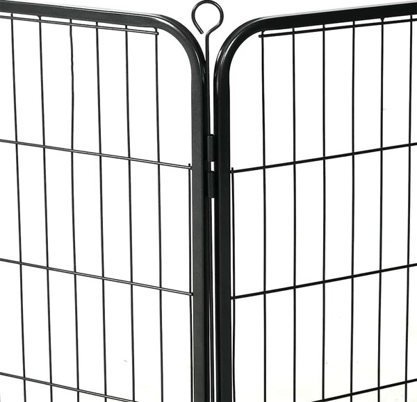 Ohrádka pro psy 12 panelů ocelová 80 x 60 cm černá 170573