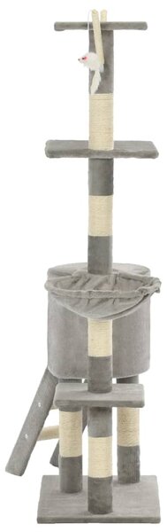 Škrabadlo pro kočky se sisalovými sloupky 138 cm šedé 170578