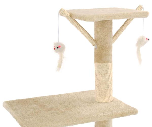 Škrabadlo pro kočky se sisalovými sloupky 138 cm béžové 170580