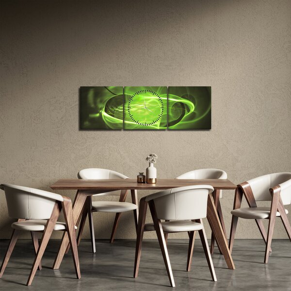 Moderní abstraktní obraz (s hodinami) (90x30 cm)