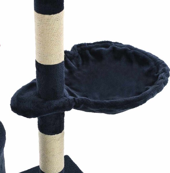 Škrabadlo pro kočky se sisalovými sloupky 138 cm tmavě modré 170582