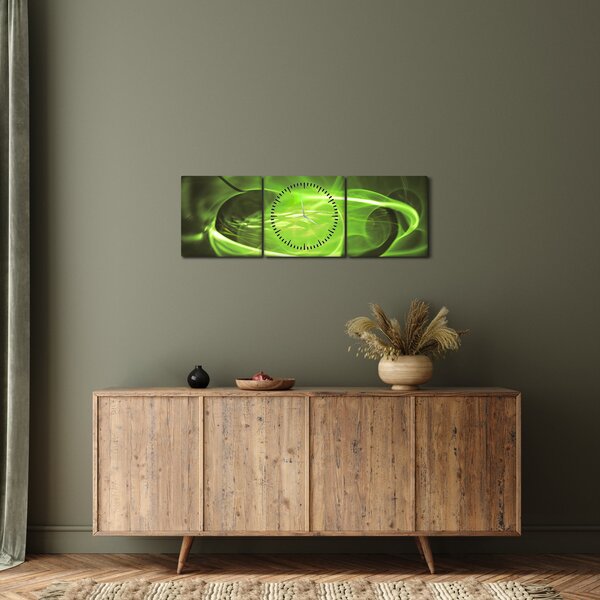 Moderní abstraktní obraz (s hodinami) (90x30 cm)