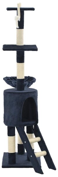Škrabadlo pro kočky se sisalovými sloupky 138 cm tmavě modré 170582