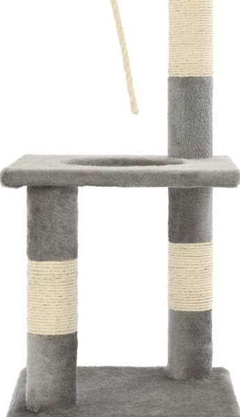 Škrabadlo pro kočky se sisalovými sloupky 109 cm šedé 170602