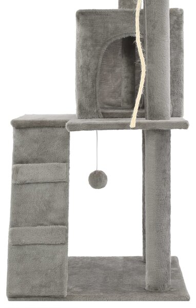 Škrabadlo pro kočky se sisalovými sloupky 120 cm šedé 170590