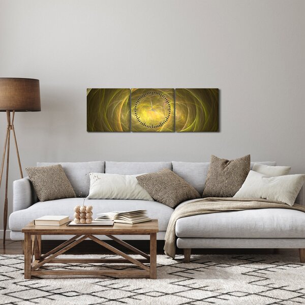 Moderní abstraktní obraz (s hodinami) (90x30 cm)