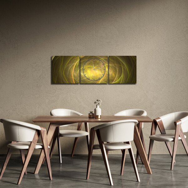 Moderní abstraktní obraz (s hodinami) (90x30 cm)