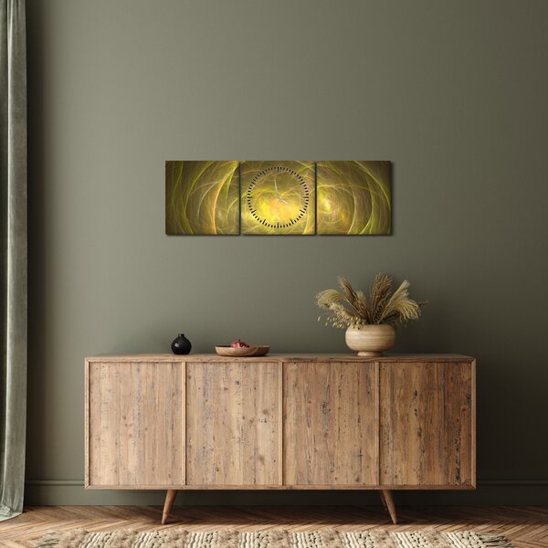 Moderní abstraktní obraz (s hodinami) (90x30 cm)