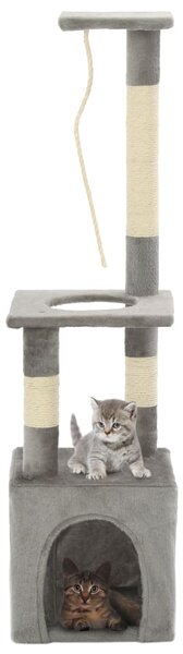 Škrabadlo pro kočky se sisalovými sloupky 109 cm šedé 170602