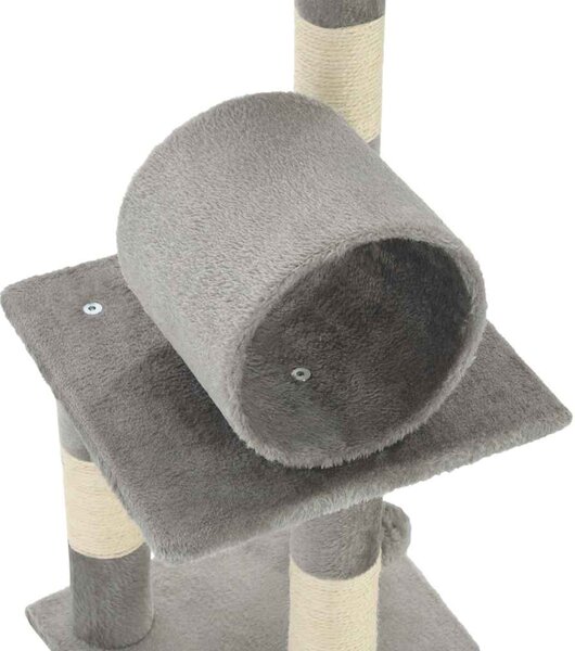 Škrabadlo pro kočky se sisalovými sloupky 65 cm šedé 170596