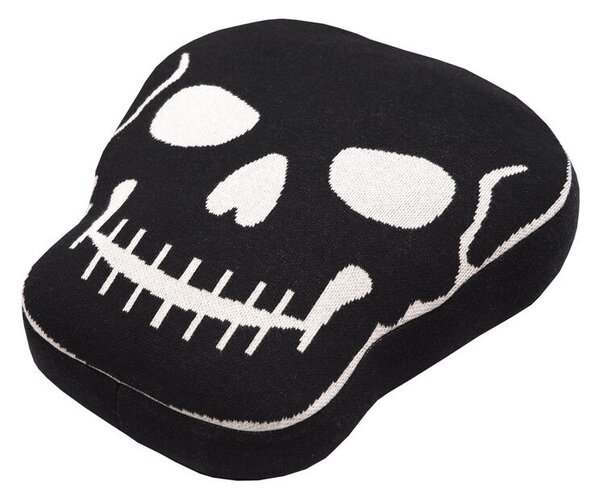 Pletený polštářek SKULL černobílá vánoční dekorace