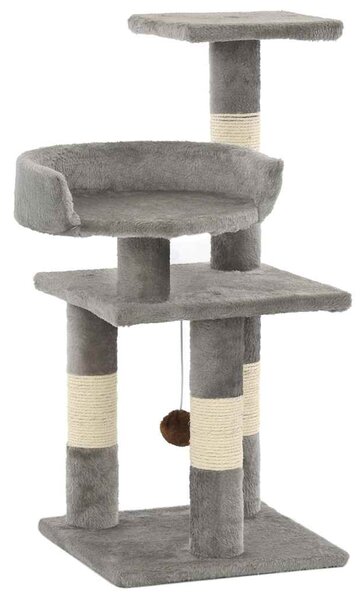 Škrabadlo pro kočky se sisalovými sloupky 65 cm šedé 170607