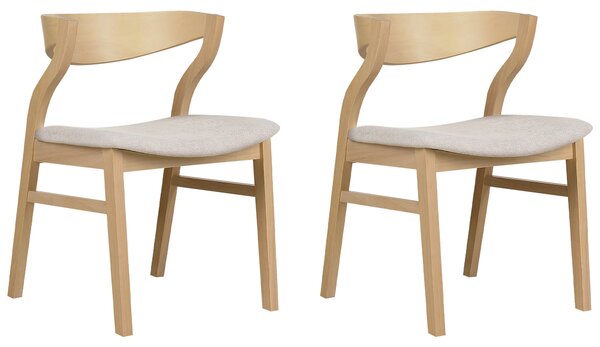 Sada 2 jídelních židlí MAROA Dřevo Béžová