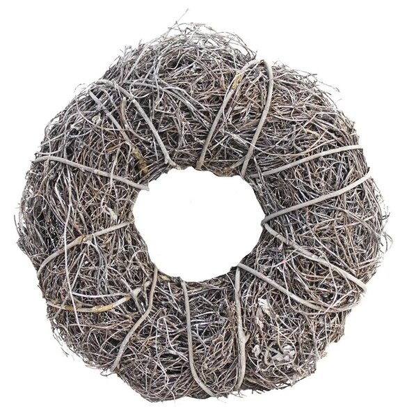 MOREX Věnec z větví P0584 – šedý přírodní věnec 25×10×25 cm (k dodekorování)