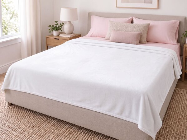 Povlečení na přikrývku RHEA 120 x 180 cm Polyester Bílá
