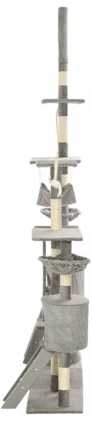 Škrabadlo pro kočky se sisalovými sloupky 230–250 cm šedé 170617