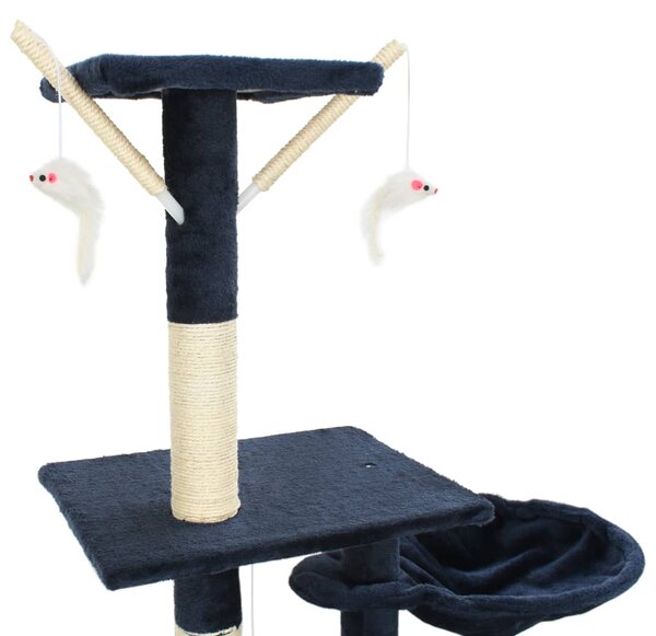 Škrabadlo pro kočky se sisalovými sloupky 230-250 cm modré 170621