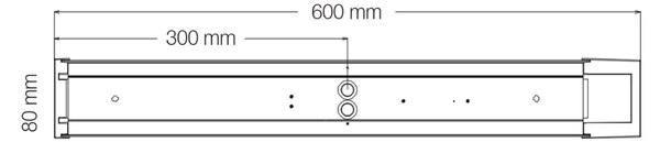 SLC LED nástěnné svítidlo Bano 600 bílé 1128lm 2700/3200/4000K Ra80 stmívatelné se zásuvkou IP44