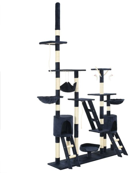Škrabadlo pro kočky se sisalovými sloupky 230-250 cm modré 170621