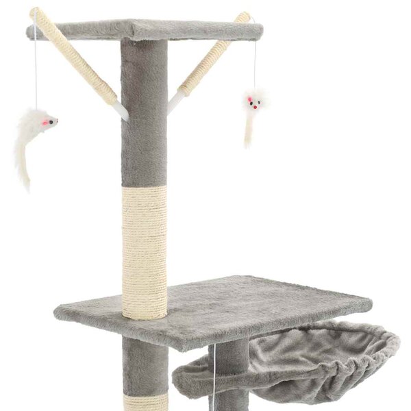 Škrabadlo pro kočky se sisalovými sloupky 230–250 cm šedé 170617