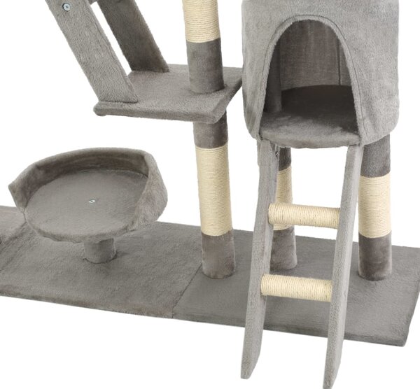 Škrabadlo pro kočky se sisalovými sloupky 230–250 cm šedé 170617