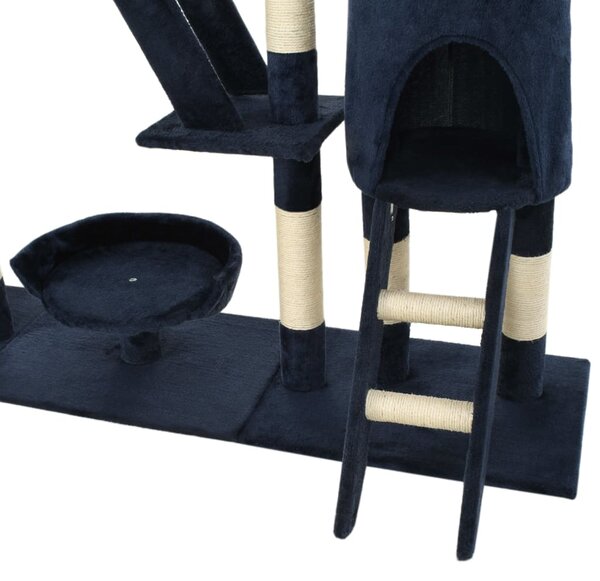 Škrabadlo pro kočky se sisalovými sloupky 230-250 cm modré 170621