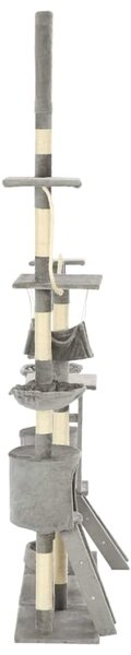 Škrabadlo pro kočky se sisalovými sloupky 230–250 cm šedé 170617