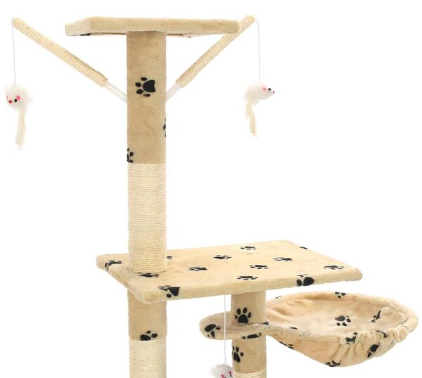 Škrabadlo pro kočky sisalové sloupky 230-250 cm béžové, tlapky 170620
