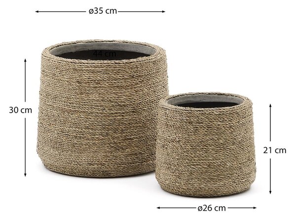 Obaly na květináče v sadě 2 ks z cementu ø 35 cm Sigal – Kave Home