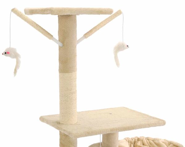 Škrabadlo pro kočky se sisalovými sloupky 230-250 cm béžové 170619