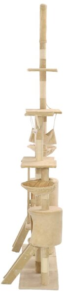 Škrabadlo pro kočky se sisalovými sloupky 230-250 cm béžové 170619