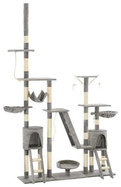 Škrabadlo pro kočky se sisalovými sloupky 230–250 cm šedé 170617