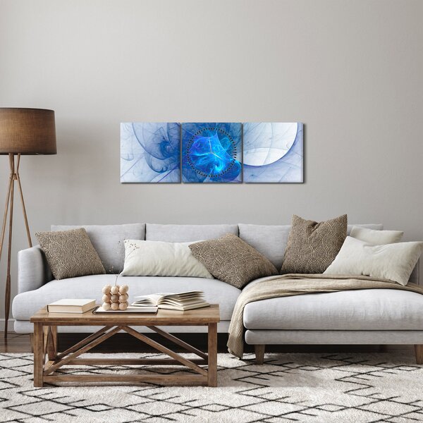 Abstraktní obraz (s hodinami) (90x30 cm)