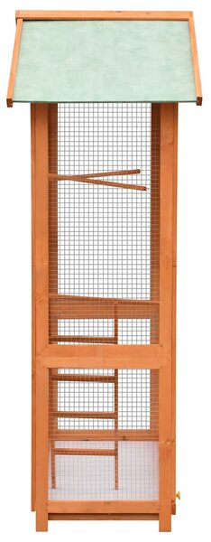 Ptačí klec masivní borové a jedlové dřevo 125,5 x 59,5 x 164 cm 170638