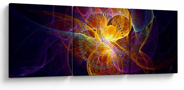 Abstraktní obraz (s hodinami) (90x30 cm)