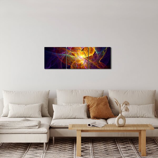 Abstraktní obraz (s hodinami) (90x30 cm)