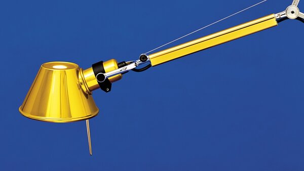 Artemide 0011860A Tolomeo Micro tavolo, metalicky zlatá stolní lampa, 1x6W LED E14, 45+37cm