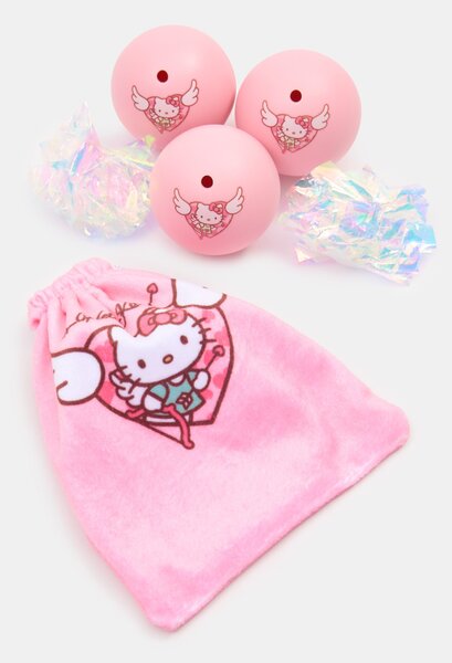 Sinsay - Sada pytlík a míčky pro kočky Hello Kitty 5 pack - pastelová růžová