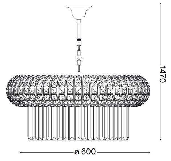 Ideal Lux - Křišťálový lustr na řetězu NABUCCO 12xE14/40W/230V pr. 60 cm zlatá