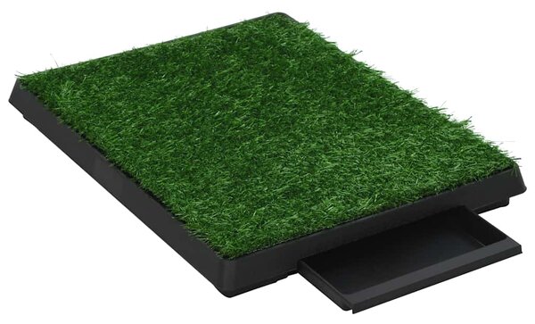 Toaleta pro psy s nádobou a umělou trávou zelená 63x50x7 cm WC 170766