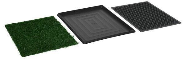 Toaleta pro psy s nádobou a umělou trávou zelená 64x51x3 cm WC 170768