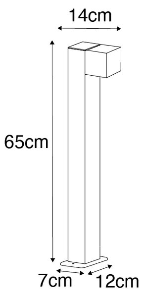 Průmyslové stojací venkovní svítidlo černé 65 cm IP44 - Baleno