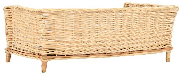 Pelíšek pro psy s poduškou 90 x 54 x 35 cm přírodní vrba 170775