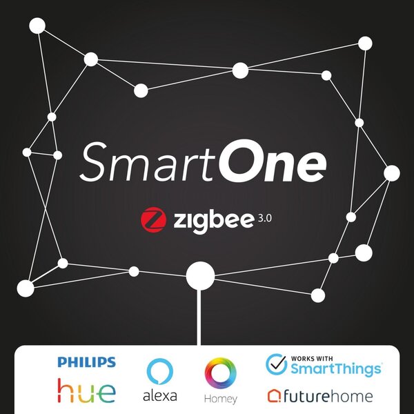 SLC SmartOne Zigbee 4CH nástěnný panel IP20 černý