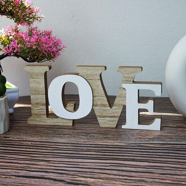Dřevěná dekorace LOVE