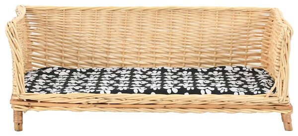 Pelíšek pro psy s poduškou 90 x 54 x 35 cm přírodní vrba 170775