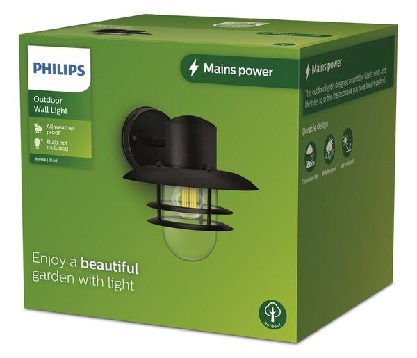 Philips 8720169266476 Outdoor Inyma venkovní nástěnné svítidlo 1xE27 IP44 černá